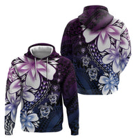 Polynesia Romantic Valentine Zip Hoodie Sea Turtle Couple With Purple Gradient Plumeria LT05 - Polynesian Pride