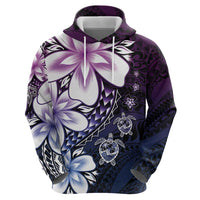 Polynesia Romantic Valentine Zip Hoodie Sea Turtle Couple With Purple Gradient Plumeria LT05 - Polynesian Pride