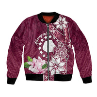 Personalised Cook Island Mangaia Gospel Day Bomber Jacket Floral Tribal Pattern LT05 Unisex Maroon - Polynesian Pride