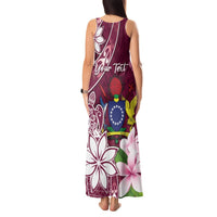 Personalised Cook Island Mangaia Gospel Day Tank Maxi Dress Floral Tribal Pattern LT05 - Polynesian Pride