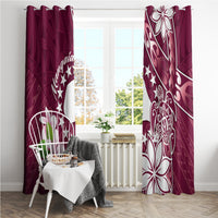 Cook Island Mangaia Gospel Day Window Curtain Floral Tribal Pattern LT05 - Polynesian Pride