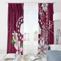 Cook Island Mangaia Gospel Day Window Curtain Floral Tribal Pattern LT05 - Polynesian Pride