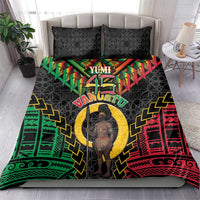 Vanuatu 45th Anniversary Independence Day Bedding Set Melanesian Warrior With Sand Drawing Pattern LT05 - Polynesian Pride