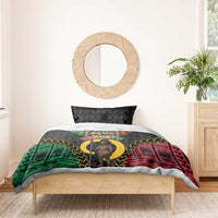 Vanuatu 45th Anniversary Independence Day Bedding Set Melanesian Warrior With Sand Drawing Pattern LT05 - Polynesian Pride