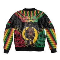 Vanuatu 45th Anniversary Independence Day Bomber Jacket Melanesian Warrior With Sand Drawing Pattern LT05 - Polynesian Pride