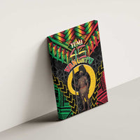 Vanuatu 45th Anniversary Independence Day Canvas Wall Art Melanesian Warrior With Sand Drawing Pattern LT05 - Polynesian Pride