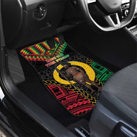 Vanuatu 45th Anniversary Independence Day Car Mats Melanesian Warrior With Sand Drawing Pattern LT05 - Polynesian Pride