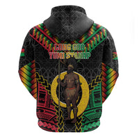Vanuatu 46th Anniversary Independence Day Hoodie Melanesian Warrior With Sand Drawing Pattern LT05 - Polynesian Pride