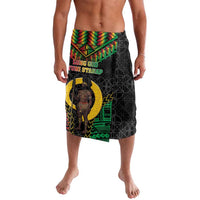 Vanuatu 45th Anniversary Independence Day Lavalava Melanesian Warrior With Sand Drawing Pattern LT05 Black - Polynesian Pride