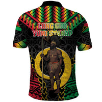 Vanuatu 46th Anniversary Independence Day Polo Shirt Melanesian Warrior With Sand Drawing Pattern LT05 - Polynesian Pride