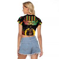 Vanuatu 45th Anniversary Independence Day Raglan Cropped T Shirt Melanesian Warrior With Sand Drawing Pattern LT05