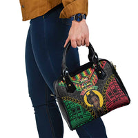 Vanuatu 46th Anniversary Independence Day Shoulder Handbag Melanesian Warrior With Sand Drawing Pattern LT05 - Polynesian Pride