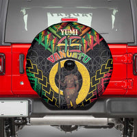 Vanuatu 45th Anniversary Independence Day Spare Tire Cover Melanesian Warrior With Sand Drawing Pattern LT05 - Polynesian Pride