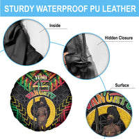 Vanuatu 45th Anniversary Independence Day Spare Tire Cover Melanesian Warrior With Sand Drawing Pattern LT05 - Polynesian Pride
