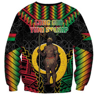 Vanuatu 45th Anniversary Independence Day Sweatshirt Melanesian Warrior With Sand Drawing Pattern LT05 - Polynesian Pride