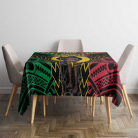 Vanuatu 45th Anniversary Independence Day Tablecloth Melanesian Warrior With Sand Drawing Pattern LT05 - Polynesian Pride