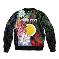 Personalised Vanuatu Shefa Day Bomber Jacket Floral Pattern LT05 - Polynesian Pride