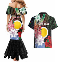 Personalised Vanuatu Shefa Day Couples Matching Mermaid Dress and Hawaiian Shirt Floral Pattern LT05 - Polynesian Pride