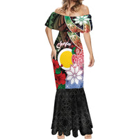 Personalised Vanuatu Shefa Day Mermaid Dress Floral Pattern LT05 - Polynesian Pride