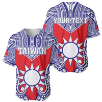 Personalised Taiwan Baseball Jersey Austronesian Tribal Tattoo Red - Polynesian Pride