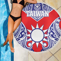 Taiwan Beach Blanket Austronesian Tribal Tattoo Red - Polynesian Pride