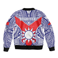 Personalised Taiwan Bomber Jacket Austronesian Tribal Tattoo Red - Polynesian Pride