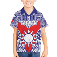Personalised Taiwan Family Matching Long Sleeve Bodycon Dress and Hawaiian Shirt Austronesian Tribal Tattoo Red - Polynesian Pride