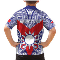 Personalised Taiwan Family Matching Mermaid Dress and Hawaiian Shirt Austronesian Tribal Tattoo Red - Polynesian Pride