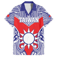 Personalised Taiwan Family Matching Off Shoulder Short Dress and Hawaiian Shirt Austronesian Tribal Tattoo Red - Polynesian Pride