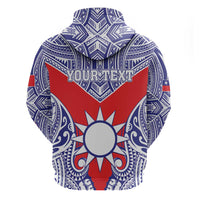 Personalised Taiwan Hoodie Austronesian Tribal Tattoo Red - Polynesian Pride