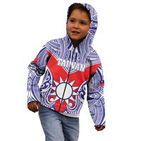 Personalised Taiwan Kid Hoodie Austronesian Tribal Tattoo Red LT05 - Polynesian Pride