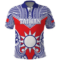 Personalised Taiwan Polo Shirt Austronesian Tribal Tattoo Red - Polynesian Pride