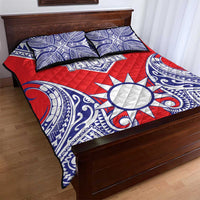 Taiwan Quilt Bed Set Austronesian Tribal Tattoo Red - Polynesian Pride