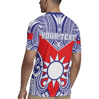 Personalised Taiwan Rugby Jersey Austronesian Tribal Tattoo Red - Polynesian Pride