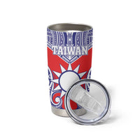 Personalised Taiwan Tumbler Cup Austronesian Tribal Tattoo Red - Polynesian Pride