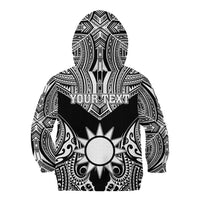 Personalised Taiwan Kid Hoodie Austronesian Tribal Tattoo Black LT05 - Polynesian Pride