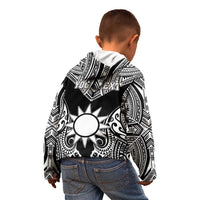 Personalised Taiwan Kid Hoodie Austronesian Tribal Tattoo Black LT05 - Polynesian Pride