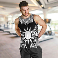Personalised Taiwan Men Tank Top Austronesian Tribal Tattoo Black - Polynesian Pride