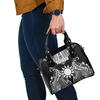 Taiwan Shoulder Handbag Austronesian Tribal Tattoo Black - Polynesian Pride