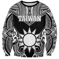 Personalised Taiwan Sweatshirt Austronesian Tribal Tattoo Black - Polynesian Pride