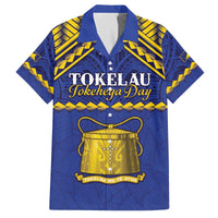 Personalised Tokelau Happy Tokehega Day Family Matching Off The Shoulder Long Sleeve Dress and Hawaiian Shirt Polynesian Tribal Tattoo
