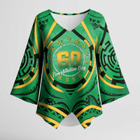 Cook Islands Constitution Day Kimono Sleeve Blouse 60th Anniversary - Polynesian Pride