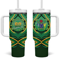 Cook Islands Constitution Day Tumbler With Handle 60th Anniversary - Polynesian Pride