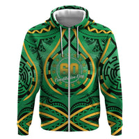 Cook Islands Constitution Day Zip Hoodie 60th Anniversary - Polynesian Pride