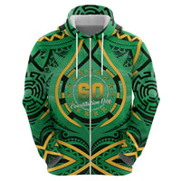 Cook Islands Constitution Day Zip Hoodie 60th Anniversary - Polynesian Pride