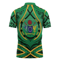 Cook Islands Constitution Day Zipper Polo Shirt 60th Anniversary - Polynesian Pride