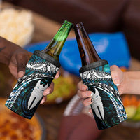 New Zealand Aotearoa 4 in 1 Can Cooler Tumbler Maori Hei Rehua Paua Shell Glitter Green