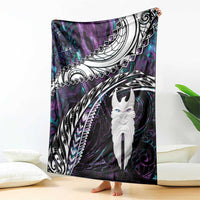 New Zealand Aotearoa Blanket Maori Hei Rehua Paua Shell Glitter Purple LT05 - Polynesian Pride