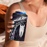 New Zealand Aotearoa 4 in 1 Can Cooler Tumbler Maori Hei Rehua Paua Shell Glitter Purple