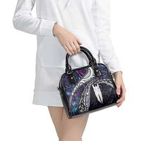 New Zealand Aotearoa Shoulder Handbag Maori Hei Rehua Paua Shell Glitter Purple LT05 - Polynesian Pride